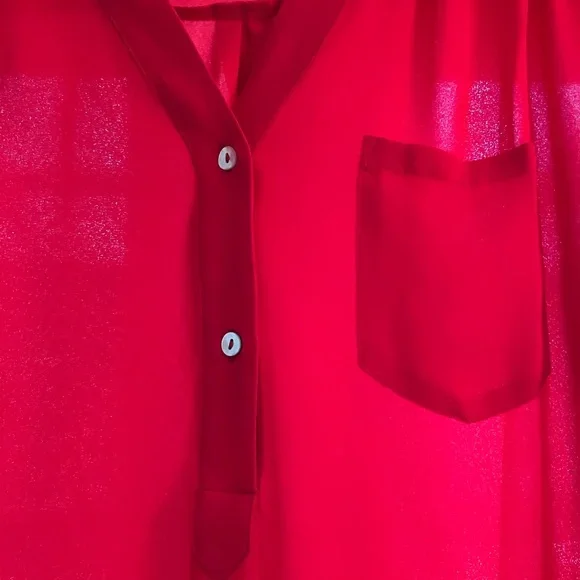 ModCloth Red Sheer Tunic - Picture 3 of 5